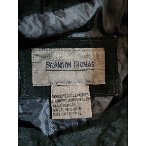 Brandon Thomas Leather Suede Jacket Size L VTG Y2K Floral Embroidered - Picture 6 of 8